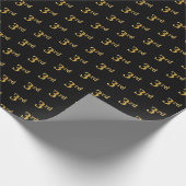 Schwarz, Imitate Gold 3. (3.) Event Wrapping Paper Geschenkpapier (Ecke)