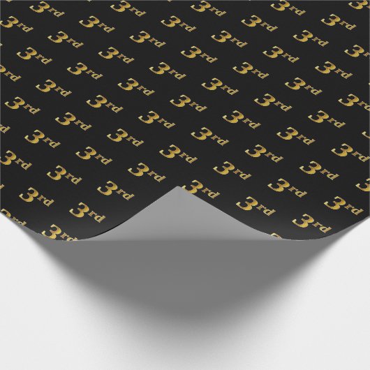 Schwarz, Imitate Gold 3. (3.) Event Wrapping Paper Geschenkpapier (Ecke)