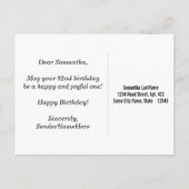 Schwarz, Imitate Gold 82. Geburtstag + Individuell Postkarte (Rückseite)