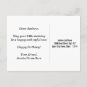 Schwarz, Imitate Gold 94. Geburtstag + Individuell Postkarte (Rückseite)