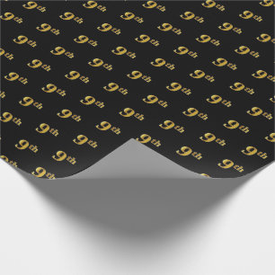 Schwarz, Imitate Gold 9. (9.) Event Wrapping Paper Geschenkpapier