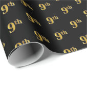 Schwarz, Imitate Gold 9. (9.) Event Wrapping Paper Geschenkpapier (Rolleneckpunkt)