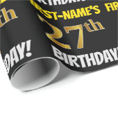 Schwarz, Imitate/Nachahmungs-Gold, "27. GEBURTSTAG Geschenkpapier (Rolleneckpunkt)