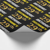 Schwarz, Imitate/Nachahmungs-Gold, "29. GEBURTSTAG Geschenkpapier (Ecke)