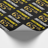Schwarz, Imitate/Nachahmungs-Gold, "65. GEBURTSTAG Geschenkpapier (Ecke)