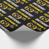 Schwarz, Imitate/Nachahmungs-Gold, "69. GEBURTSTAG Geschenkpapier (Ecke)