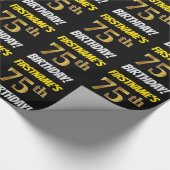 Schwarz, Imitate/Nachahmungs-Gold, "75. GEBURTSTAG Geschenkpapier (Ecke)