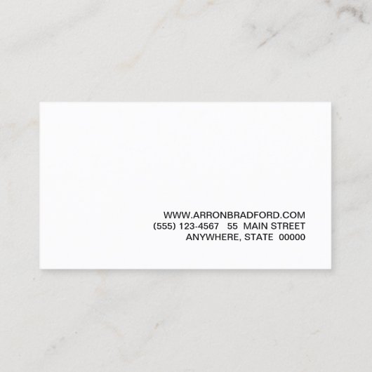 Schwarz in der Schwarzen Moderne Visitenkarte (Rückseite)