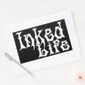 Schwarz in Farbe weiß Rechteckiger Aufkleber (Umschlag)