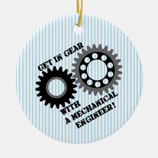 Schwarz in Gear Keramik Ornament (Vorne)
