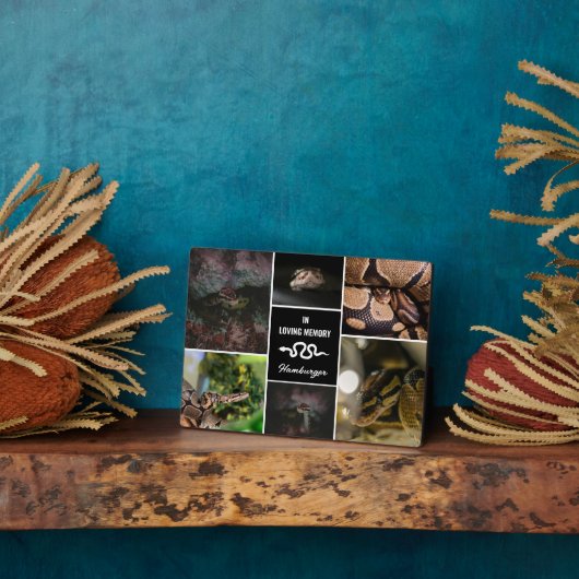 Schwarz in Love Memory Pet Schlange FotoCollage Fotoplatte (Seite)