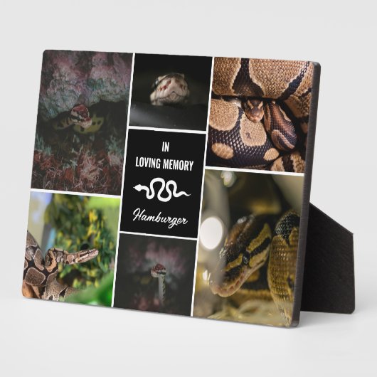Schwarz in Love Memory Pet Schlange FotoCollage Fotoplatte (Seite)