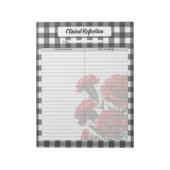 Schwarz in Weiß Bläschen Gingham _ Klinische Refle Notizblock (Rotiert)