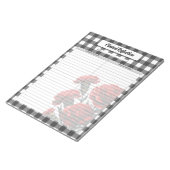 Schwarz in Weiß Bläschen Gingham _ Klinische Refle Notizblock (angewinkelt)