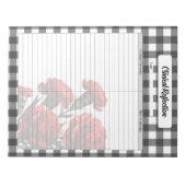 Schwarz in Weiß Bläschen Gingham _ Klinische Refle Notizblock (Vorderseite)