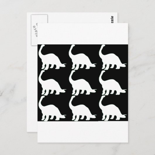 Schwarz in Weiß Dinos Postkarte (Vorne/Hinten)