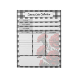 Schwarz in weißer Blüte _ Sammlung von Krankheitsd Notizblock