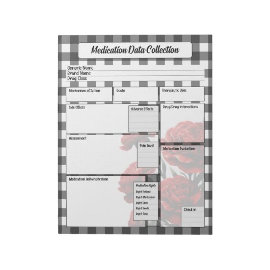 Schwarz in weißer Blüte _ Sammlung von Medikations Notizblock (Rotiert)