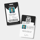 Schwarz | Individuell anpassbare Mitarbeiter-ID-Un Ausweis (Vorder- & Rückseite)