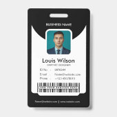 Schwarz | Individuell anpassbare Mitarbeiter-ID-Un Ausweis (Vorderseite)