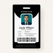 Schwarz | Individuell anpassbare Mitarbeiter-ID-Un Ausweis (Vorderseite)