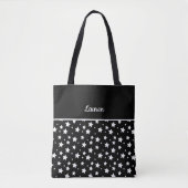 Schwarz-individuelle Name-Sterne Tasche (Vorderseite)