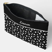 Schwarz-individuelle Name-Sterne Zubehörtasche (Offen)