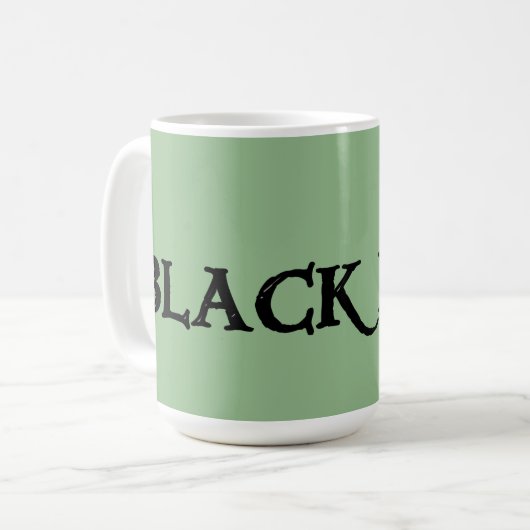 Schwarz-Irisch große grüne Tasse (Vorderseite Links)