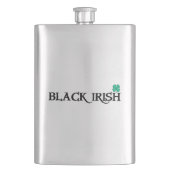 Schwarz-irische Edelstahlflasche mit Klee Flachmann (Vorderseite)