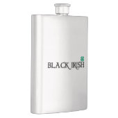 Schwarz-irische Edelstahlflasche mit Klee Flachmann (Rechts)