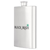 Schwarz-irische Edelstahlflasche mit Klee Flachmann (Links)