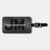 Schwarz-Irisierter Hintergrund männliche Gestaltun Gepäckanhänger (Vorderseite horizontal)