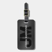 Schwarz-Irisierter Hintergrund männliche Gestaltun Gepäckanhänger (Vorderseite vertikal)