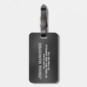 Schwarz-Irisierter Hintergrund männliche Gestaltun Gepäckanhänger (Rückseite vertikal)