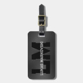 Schwarz-Irisierter Hintergrund männliche Gestaltun Gepäckanhänger (Vorderseite vertikal)