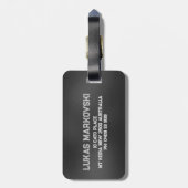 Schwarz-Irisierter Hintergrund männliche Gestaltun Gepäckanhänger (Rückseite vertikal)