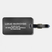 Schwarz-Irisierter Hintergrund männliche Gestaltun Gepäckanhänger (Rückseite horizontal)