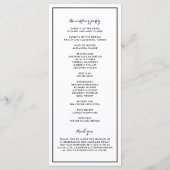 Schwarz | Iss, trink und heirate Hochzeitsprogramm Programm (Rückseite)