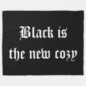 Schwarz ist das neue gemütliche Halloween Fleecedecke (Vorderseite (Horizontal))