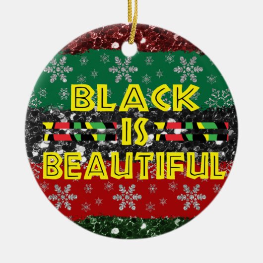 Schwarz ist ein schöner afrikanischer Farbbaum Keramik Ornament (Vorne)