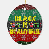 Schwarz ist ein schöner afrikanischer Farbbaum Keramik Ornament (Links)