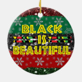 Schwarz ist ein schöner afrikanischer Farbbaum Keramik Ornament (Hinten)