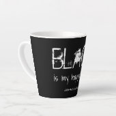 Schwarz ist meine glückliche Farbe - personalisier Milchtasse (Linke Ecke)