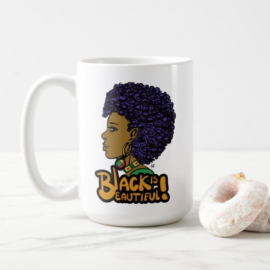 Schwarz ist schön kaffeetasse (Mit Donut)