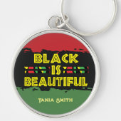 Schwarz ist schöne Geschenke, Individuelle Name Pe Schlüsselanhänger (Vorne)