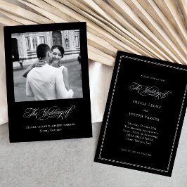 Schwarz | Italienische Elegance Foto Hochzeit Einladung