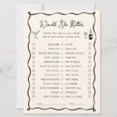 Schwarz-Italienisches Brautparty würde sie eher sp Einladung (Vorderseite)