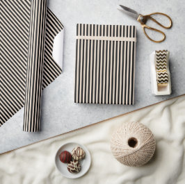 schwarz-ivory gestreift geschenkpapier
