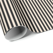 schwarz-ivory gestreift geschenkpapier (Rolleneckpunkt)