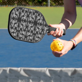 Schwarz-Japanischer Lüftermuster Pickleball Paddle